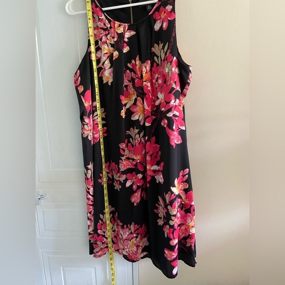 Sleeveless floral black and pink dress‎ Dana Buchman XL - Picture 5 of 9